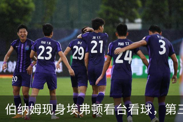 伯纳姆现身埃弗顿看台看球，第三球进账，他和妻子一起跳了起来