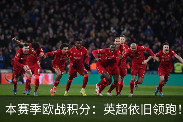 本赛季欧战积分：英超依旧领跑！德西2/3名，意甲第9，法甲第11